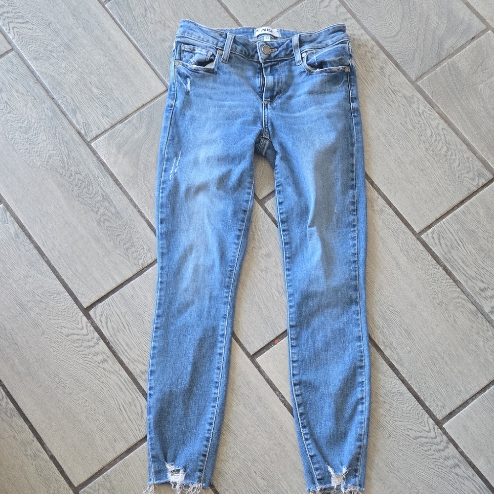 Paige Denim Skinny Jeans – Size 25 – Distressed Hem